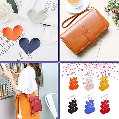 HGUAN Smooth Solid Color Rose Red Faux Leather 12"X53"(30cmX135cm),Faux Leather Sheets Roll Very Suitable for Making Crafts, Leather Earrings, Bows,Sewing (Rose Red) - color: Rose Red