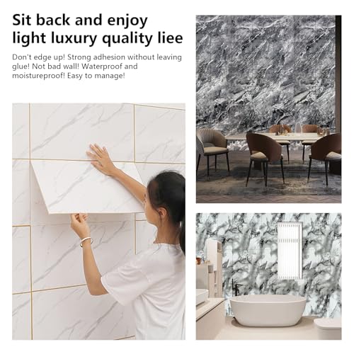 23.6"x11.8" Self-Adhesive Floor Wall Tiles for Bathroom