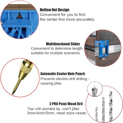 King&Charles Cabinet Hardware Jig&Auto Center Punch&Point Drill Bits - style: ORIGINAL-ABS