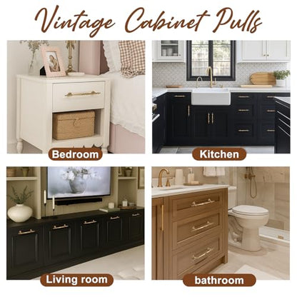 Shimeyao 10 Pack Champagne Bronze Cabinet Pulls 5"(128mm) Hole Center - color: Champagne Bronze, size: 5 Inches Hole Center