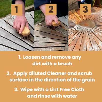 Furniture Clinic Teak Cleaner, Cleans Dirt, Lifts Stains & Preps for Oil
