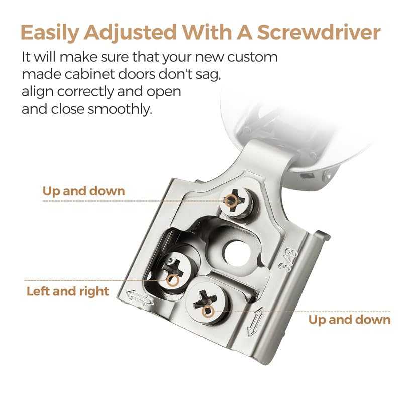 Soft Close Hinges for Kitchen Cabinet Hinges, 3/8 Inch Overlay, 10 Pack - size: 3/8 inch Overlay
