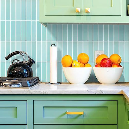 Peel and Stick Tile，New Upgrade Thicker Design Self Adhesive 12" x 12" Large Premium Peel and Stick Backsplash for Kitchen,Bathroom, Living Room, RV Etc（10-Sheet）. - color: Pale Blue