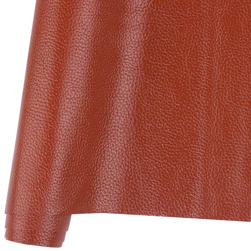 Ramya Faux Leather Sheets Roll 12" X 53"(30cm X 135cm) Upholstery Faux Leather Suitable for Handmade DIY, Earrings, Hair Clips, Sewing Crafts Projects (Brown) - color: Brown