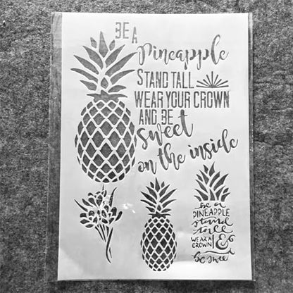 TIAMECH A4 Reusable Pineapple Stencil for Painting - style: Pineapple