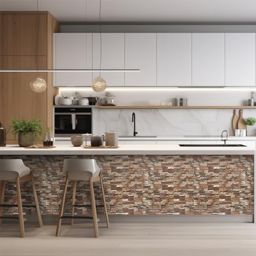 Yutianli 10PSC 3D Wall Panels Peel and Stick Faux Brick Wall Panels Self-Adhesive 3D Brick Wallpaper Foam Stone Wall Panel - color: Light Red, size: 10PCS