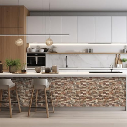 Yutianli 10PSC 3D Wall Panels Peel and Stick Faux Brick Wall Panels Self-Adhesive 3D Brick Wallpaper Foam Stone Wall Panel - color: Light Red, size: 10PCS