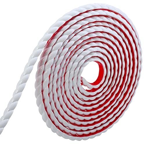 Gaahing Paintable Molding Trim, Peel and Stick Self-Adhesive Design, Home Decor on The Cabinet Mirror Frame Wall Edge, DIY Decoration, 0.59" W x 196" L - color: White, size: 196"L x 0.6"W