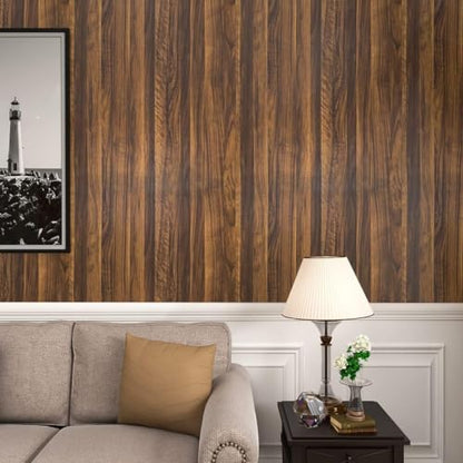 Dark Walnut Wood Contact Paper Peel and Stick Butcher Block 12"x160" - size: 12" x 160"