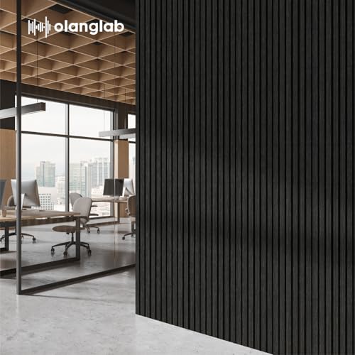 Olanglab Wood Panels for Wall 4Pack 94.5"x12.6" Matte Black - color: Matte Black
