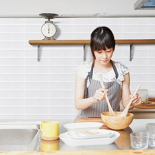 Peel and Stick Backsplash for Kitchen,New Upgrade 12" x 12" Large Premium Kitchen Backsplash,Stick on Subway Tile Peel and Stick Backsplash,White 10-Sheet. - color: White