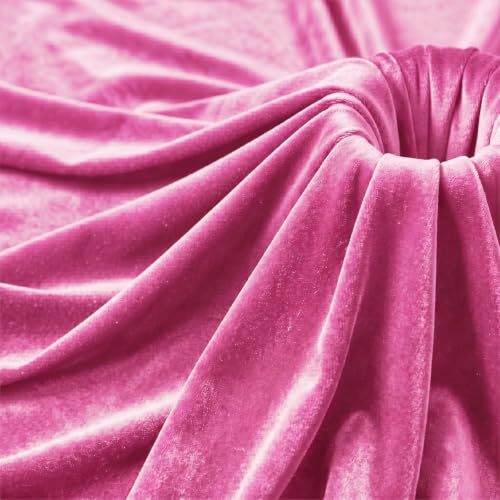 Fuchsia 2‑Way Stretch Velvet Fabric 5 Yards 60 Inch Wide - color: Fuchsia, size: 5 Yards