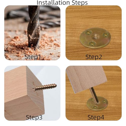 Wooden Furniture Legs, 5.9 Inch, 4 Pcs, Unfinished Sofa Feet - size: Type-1