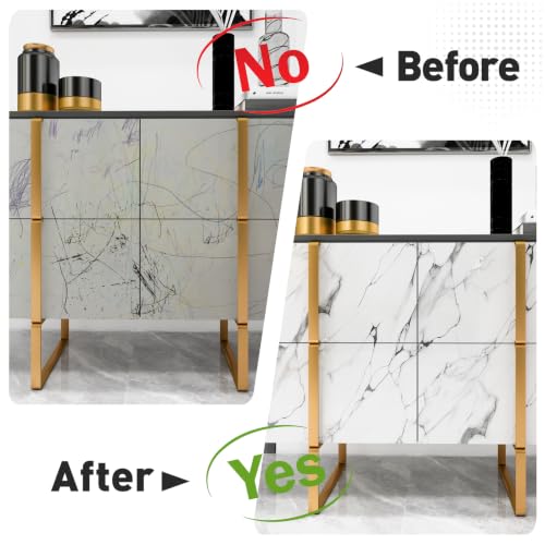 Glossy White Silver Marble Contact Paper 15.7" x 196" Peel and Stick Wallpaper - color: White/Silver, size: 15.7" x 196"