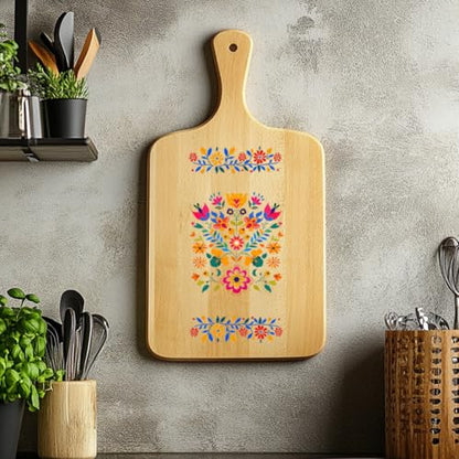 Peacoblue Mexican Folk Flowers Rub On Transfers for Furniture Craft 6"x12" - style: Mexican Folk Art Flowers