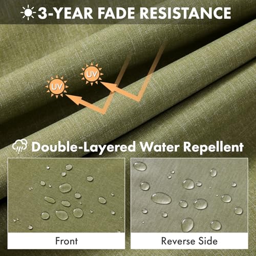MIULEE Green Outdoor Cushions Set of 2, 22x22x3 Inch Waterproof Cushions - color: Green, size: 22 x 22 x 3 Inch