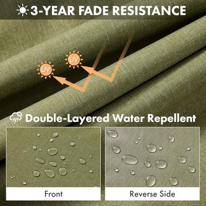 MIULEE Green Outdoor Cushions Set of 2, 22x22x3 Inch Waterproof Cushions - color: Green, size: 22 x 22 x 3 Inch