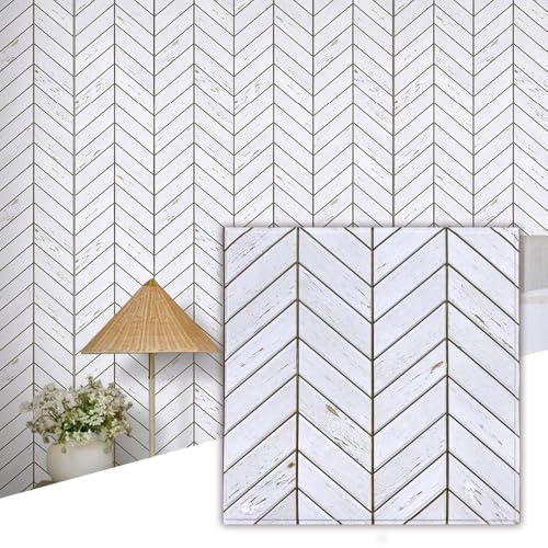 Commomy 3D Faux Wood Peel and Stick Wall Tiles 10 Pcs 11.8" x 11.8" - color: Wood-U