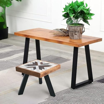 NXN-HOME 19 inch Round Plate Table Base Legs, Coffee Table Legs, Bench Metal Legs, Mid Century Home DIY Projects Black Furniture Legs(19”H x 14”W) - size: 19 inches - Round