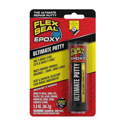 Flex Seal Epoxy Ultimate Putty Waterproof Adhesive, Dark Gray, 2 oz Stick - style: Putty Stick 2 oz