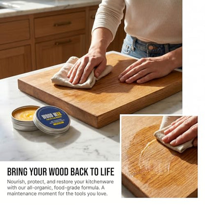 Natural Wood Wax -Wood Cutting Board Conditioner, 2.82 oz