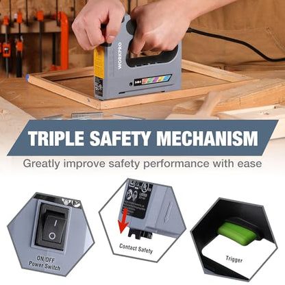 WORKPRO 110V 5-in-1 Corded Electric Staple Gun & Brad Nailer Kit