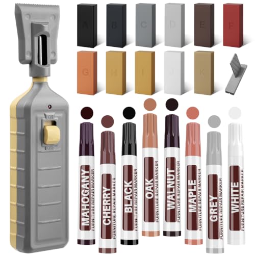 Laminate Floor Wax Repair Kit 11 Color Linoleum Repair Hard with Heat Pen,Hard Wax Touch Up Marker for Wood Vinyl Linoleum Floor Furniture,Cover Scratches Stains Cracks Holes for Door Cabinet Table - color: C-11 Colors set-1