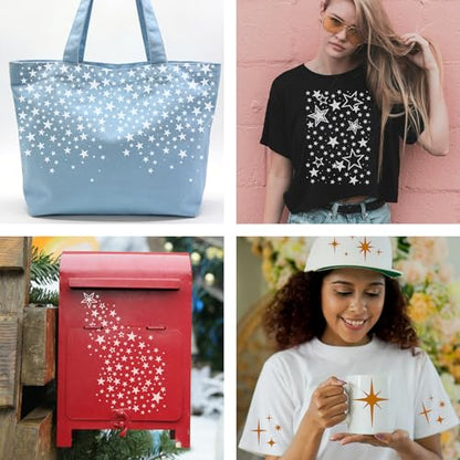 9pcs Star Stencils for Painting Stencils for Crafts Reusable - style: Star