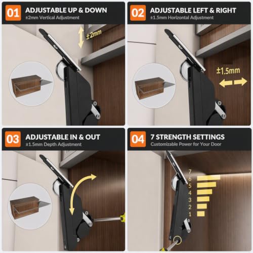 2Pack Adjustable Cabinet Door Lift Support,Soft Close Lid Support Hinge