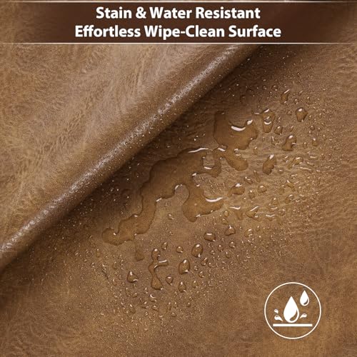 Faux Leather 1.0mm Upholstery Fabric by the Yard 6 Yard Tan Brown - color: Tan Brown, size: 6 Yard