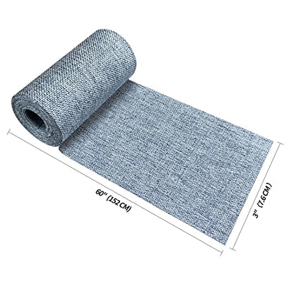 King Mountain Premium Linen Fabric Iron-on Repair Patch, 3"x60" (Blue Grey) - color: Blue Grey Linen, size: 3"x60"