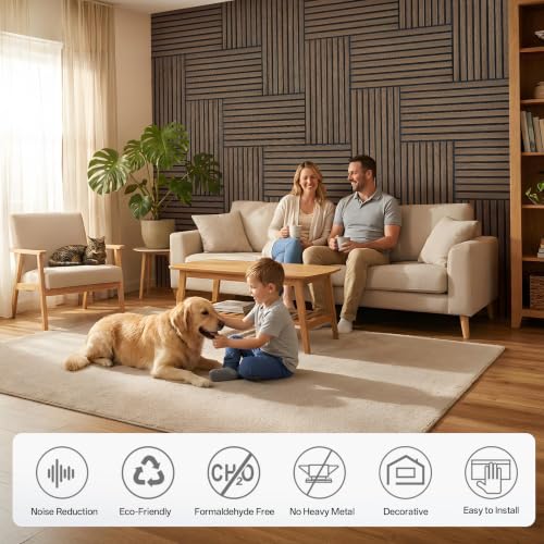 PIWA Acoustic Wood Slat Wall Panels, 20 Pack 23.6"x11.8" Dark Walnut - color: Dark Walnut, size: 24x12" 20pcs