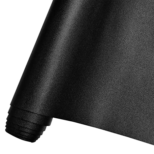 HYANG Smooth Solid Color Black Faux Leather Sheets 1 Rolls 12"X53" (30cmX135cm),Faux Leather is Great for, Bows,Earrings Handmade DIY Craft Projects Making - color: Black