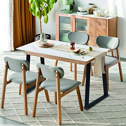 Taelakeni 28 Inch Metal Table Desk Legs, Heavy Duty Industrial Style Dinning Table Leg with Adjustment Feet Pads, Trapezoid - color: Trapezoid, size: 28 IN
