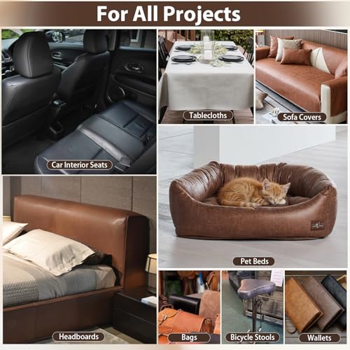 Faux Leather 1.0mm Upholstery Fabric by the Yard 10 Yard Cream - color: Cream, size: 10 Yard