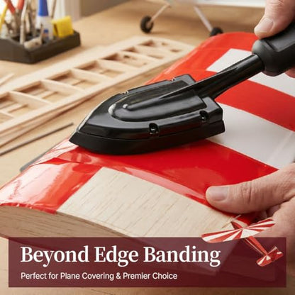 O'SKOOL Edge Banding Iron 100–200°C with Digital Display, Adjustable Heat Sealing Tool for Veneer & Tacking, °C/°F Switchable 110V, VL01
