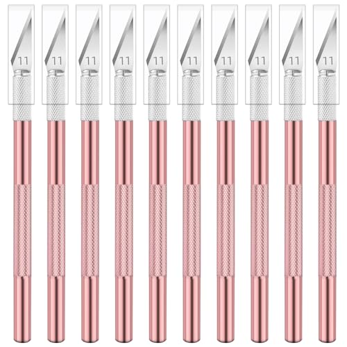 JETMORE 10 Pack Exacto Knives, Craft Knife Exacto Blades for Cutting (Pink) - color: Pink, size: 10 Pack
