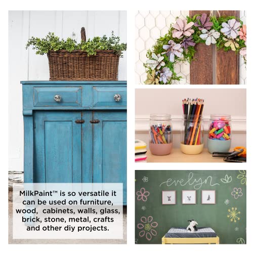 Miss Mustard Seed's Milk Paint for Furniture, Cabinets & Wood, Aqua Sky Pint - color: Aqua Sky, size: 10 Ounce (Pack of 1)