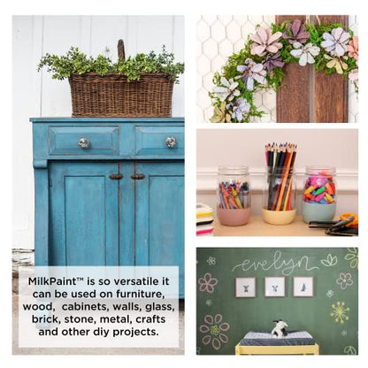 Miss Mustard Seed's Milk Paint for Furniture, Cabinets & Wood, Aqua Sky Pint - color: Aqua Sky, size: 10 Ounce (Pack of 1)