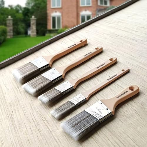 Great Andrew 10 Pack Paint Brushes Bulk 1" 1.5" 2" 2.5" 3" Angled - size: 10 PCS, 1/1.5/2/2.5/3"