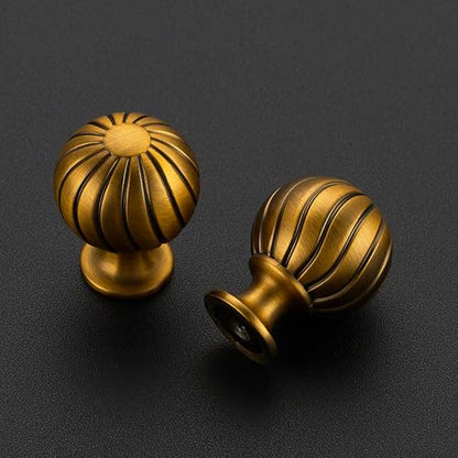 12 Pack Brushed Brass Cabinet Knobs, 1 Inch Round Dresser Drawer Knobs - color: Brushed Brass