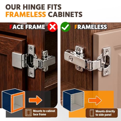 Lazy Susan Hinges Soft Close Cabinet Hinge 135° & 180° Full Overlay 8PCS - size: Full Overlay