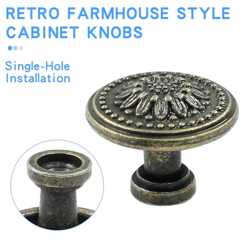 Luomorgo 4 Pcs Antique Bronze Cabinet Knobs Mid Century Dresser Knobs - size: 4 Pieces