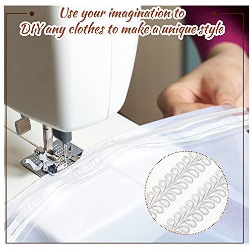 Jutom Gimp Braid Trim 1/2 Inch 20 Yard Gimp Braid Trim Decorative, White - color: White