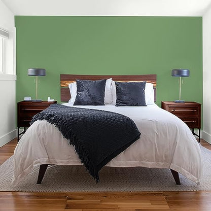 Glidden Total Interior Wall Paint & Primer All-in-One, Moss Ring/Green, Flat, 1 Gallon - color: Moss Ring, size: 128 Fl Oz (Pack of 1)