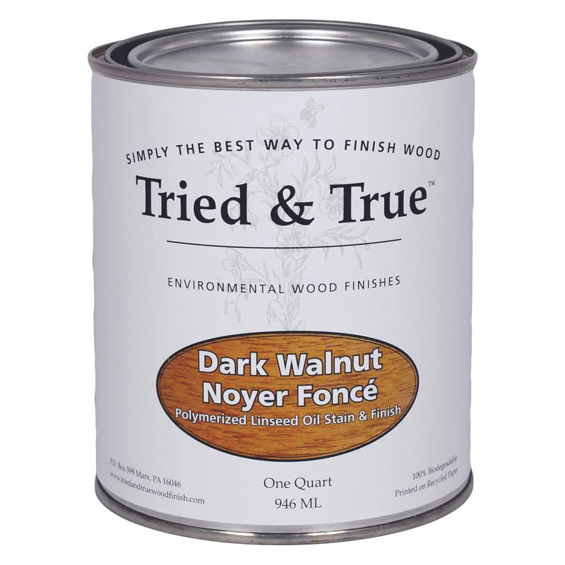 Tried & True Dark Walnut Stain & Finish, Quart - color: Dark Walnut, size: Quart
