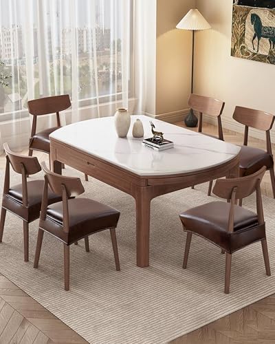Genina Dining Chair Covers Set of 4, Waterproof PU Leather Dining Seat Covers Stretch Wipeable Dining Room Seat Cover Kitchen Chair Slipcover Protector (Rear-Covered Design, Chocolate) - color: Chocolate, size: Rear-Covered 4PCS