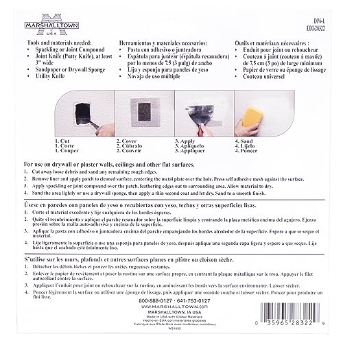 MARSHALLTOWN Wall Repair Patch Kit, 6 x 6 Inch, Drywall Patch