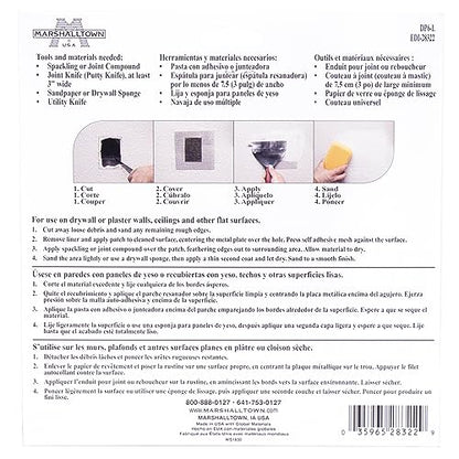 MARSHALLTOWN Wall Repair Patch Kit, 6 x 6 Inch, Drywall Patch