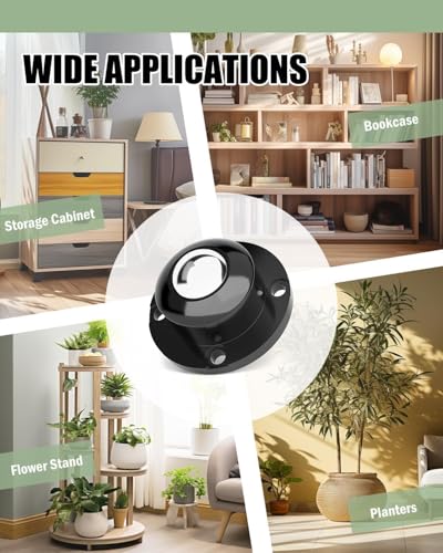 TRVL FIELDER Self Adhesive Furniture Wheels 1 Inch Low Profile Casters 8Pcs - color: BLACK, size: Y1
